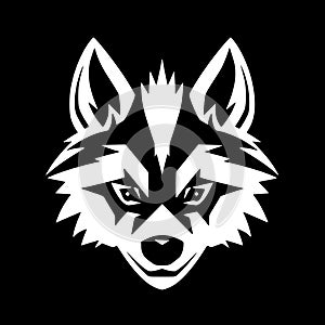 Raccoon - black and white isolated icon - vector illustration