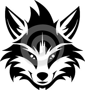 Raccoon - black and white isolated icon - vector illustration photo