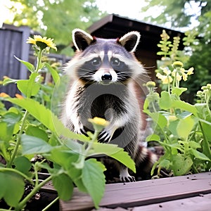 Raccoon Close-Up Photography - Cute and Funny Thief in the Backyard