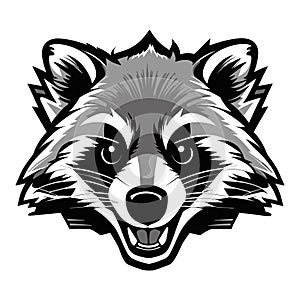 Raccoon mascot vector emblem design