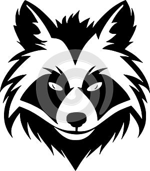 Raccoon - minimalist and flat logo - vector illustration