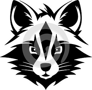 Raccoon - minimalist and simple silhouette - vector illustration