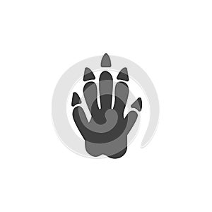 Raccoon paw print vector icon