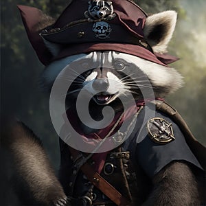 raccoon pirate illustration