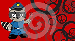 Raccoon police uniform background rose photo