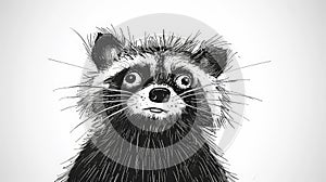Raccoon Ruckus: Frazzled Ink Cartoon Raccoon