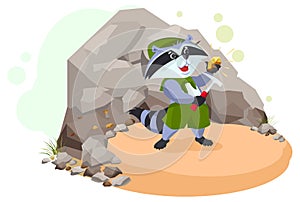 Raccoon scout geologist found rock copper ore