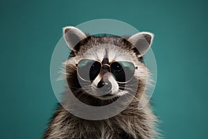 Raccoon sunglasses. Generate Ai