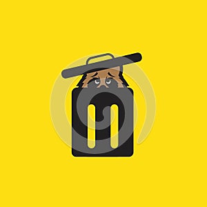 Raccoon in trash can clip art