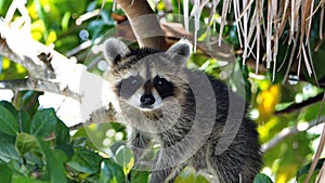 Raccoon in a tree