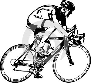 Race bicyclist sketch photo