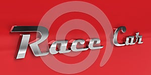 Race car chrome typography