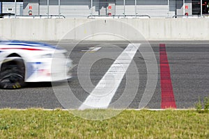 Race car Crossing the finish line