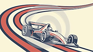 Race Car on Curved Track, Dynamic Speed Illustration vector design Generative AI