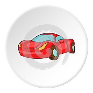 Race car icon, cartoon style