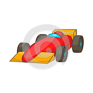 Race car icon, cartoon style