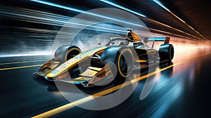 Race car with light trail effect