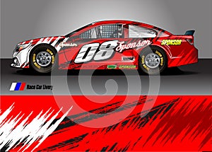 Race car livery graphic . abstract grunge background design for vehicle vinyl wrap and car branding