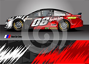 Race car livery graphic vector. abstract grunge background design for vehicle vinyl wrap and car branding