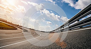 Race Car / motorcycle racetrack on a sunny day