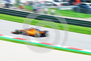 Race car, pass very quickly, car sport, blurred background