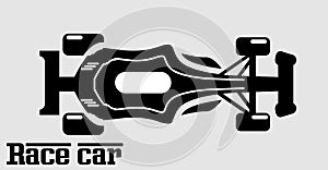 Race car simple icon bloack and withe