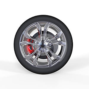 Race car tire with aluminium rims