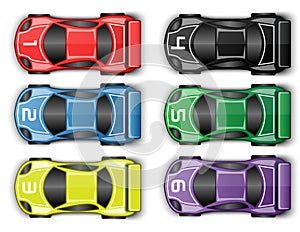 Race car tuning colored sports car racing