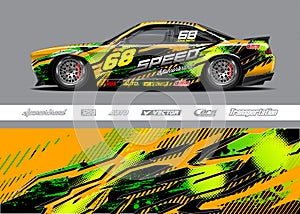 Race car wrap designs. Abstract stripe racing background for vehicle and extreme sport jersey designs.