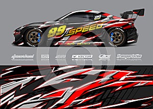 Race car wrap designs. Abstract stripe racing background for vehicle and extreme sport jersey designs.