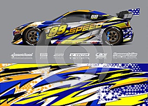 Race car wrap designs. Abstract stripe racing background for vehicle and extreme sport jersey designs.