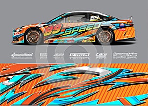 Race car wrap designs. Abstract stripe racing background for vehicle and extreme sport jersey designs.