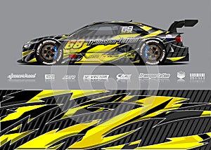 Race car wrap designs. Abstract stripe racing background for vehicle and extreme sport jersey designs.