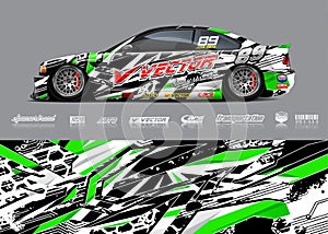 Race car wrap designs. Abstract stripe racing background for vehicle and extreme sport jersey designs.