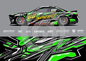 Race car wrap designs. Abstract stripe racing background for vehicle and extreme sport jersey designs.