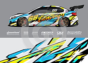 Race car wrap designs. Abstract stripe racing background for vehicle and extreme sport jersey designs.