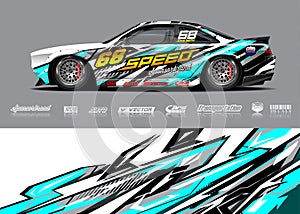 Race car wrap designs. Abstract stripe racing background for vehicle and extreme sport jersey designs.