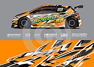 Race car wrap designs. Abstract stripe racing background for vehicle and extreme sport jersey designs.