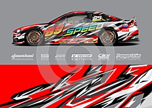 Race car wrap designs. Abstract stripe racing background for vehicle and extreme sport jersey designs.