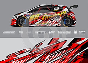 Race car wrap designs. Abstract stripe racing background for vehicle and extreme sport jersey designs.