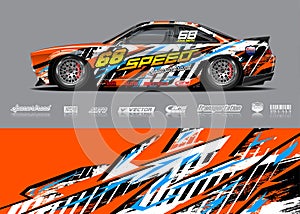 Race car wrap designs. Abstract stripe racing background for vehicle and extreme sport jersey designs.