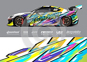 Race car wrap designs. Abstract stripe racing background for vehicle and extreme sport jersey designs.