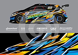 Race car wrap designs. Abstract stripe racing background for vehicle and extreme sport jersey designs.