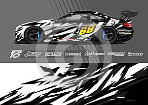 Race car wrap designs. Abstract stripe racing background for wrap vehicle.