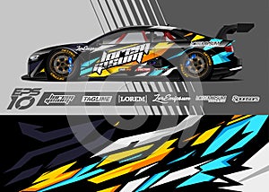 Race car wrap designs illustrations. Abstract stripe racing background designs