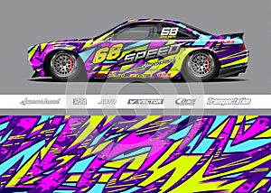 Race car wrap designs illustrations. Abstract stripe racing background designs