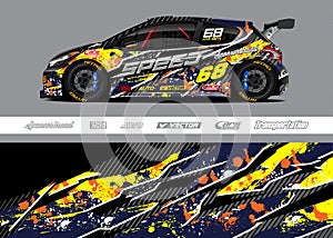 Race car wrap designs illustrations. Abstract stripe racing background designs