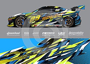 Race car wrap illustration, sport abstract background. Eps 10.