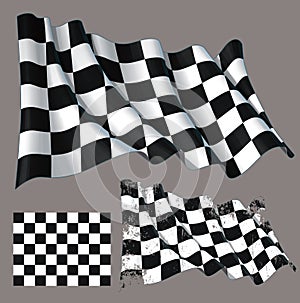 Race Checkered Finish Waving Flag