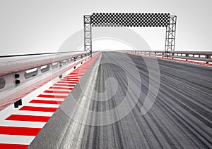 Race circuit finish line perspective